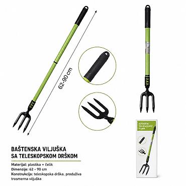 KMT Plastični teleskopski duga drška trokraka viljuška 501785