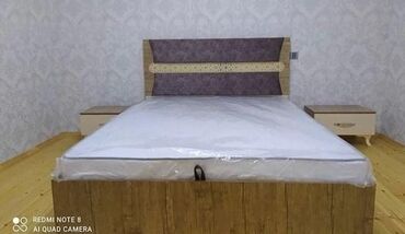 кровать купить баку: Новый, Двуспальная кровать, С матрасом, С выдвижными ящиками