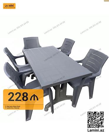 yumuru stol: Bağ üçün mebel dəsti və asma kreslo 1) Bağ üçün Masa Dəsti – 228 ₼ - — 1