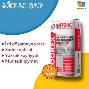 material: Ağıllı Şap (Self Leveling) Avropa standartlarına cavab verən