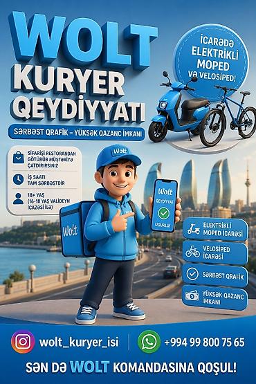 bakı qebele avtobus: Moto-kuryer tələb olunur, Gündəlik ödəniş, Təcrübəsiz — 1