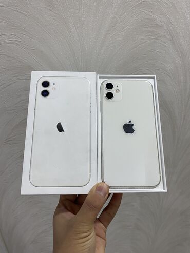 iphone 11 128gb цена бишкек: IPhone 11, Колдонулган, 128 ГБ, Ак, Каптама, Куту, 73 %