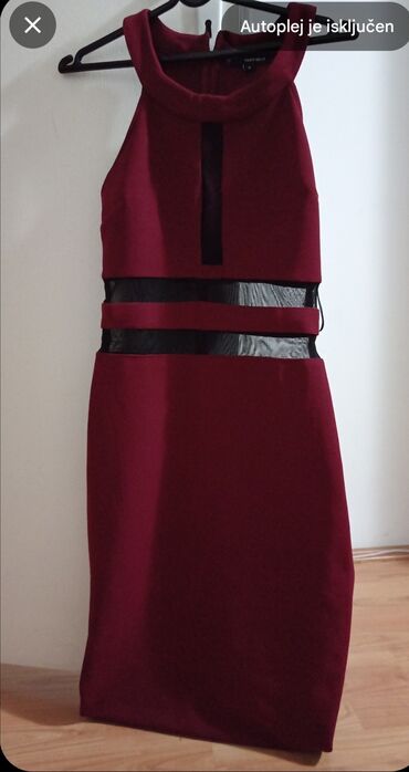 model haljine za punije osobe: M (EU 38), color - Burgundy, Evening, Without sleeves