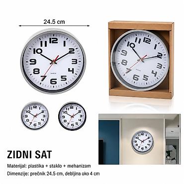 KMT Uski okrugli plastični sat 2001639 Zidni sat jednostavnog, čitkog