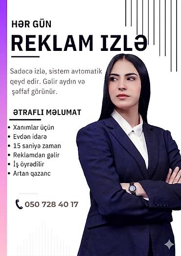 sadə şəkillər: Hər gün reklam izləməklə gəlir qazanmaq imkanı Xidmət/təklifin — 1