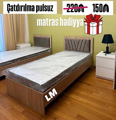 carpayi tek: Yeni, Təknəfərlik çarpayı, Matras ilə, Siyirməsiz — 1