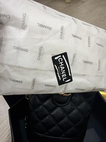 chanel etir: 120 alinib tezedi Chanel makeup qadın çantası. Qara rəngdə, toxumalı — 6