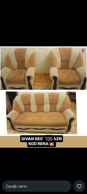 kreditlə divan: Mebel dəsti – divan və 2 kreslo - Model: “Rena” (kod RENA) - Dəst — 1