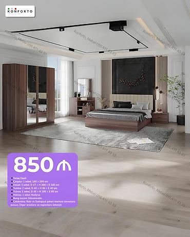 Yataq Dəsti – 850 ₼ Komplekt: - Çarpayı: 1 ədəd, 160 × 200 sm -