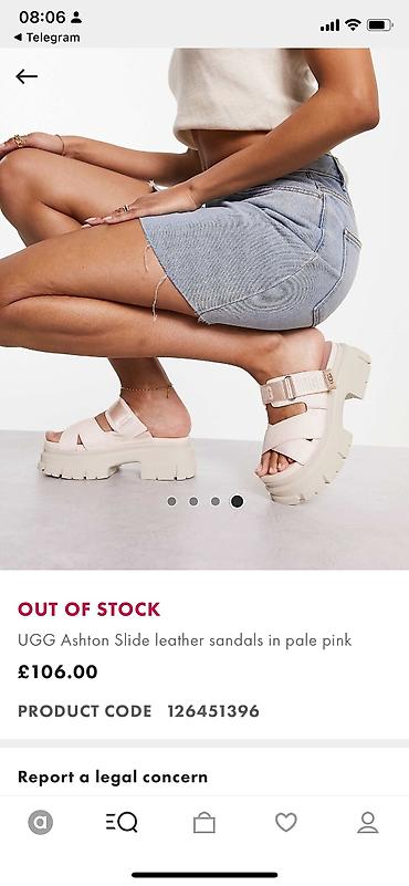 Босоножки, сандалии, шлепанцы: Чёрные кожаные сандалии UGG с толстой подошвой. Новые. 38 размер — 10