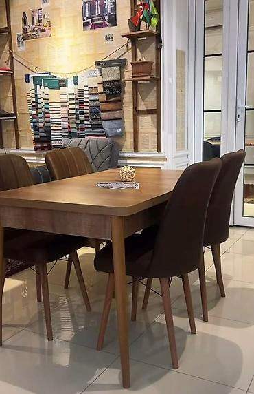 kafe stul: Qonaq otağı üçün, Yeni, Açılmayan, Dördbucaq masa, 4 stul — 1