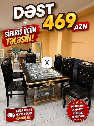 Мебель: Mətbəx/Qonaq otağı üçün dəst – 469 AZN Tərkib: - 1 ədəd geniş — 1