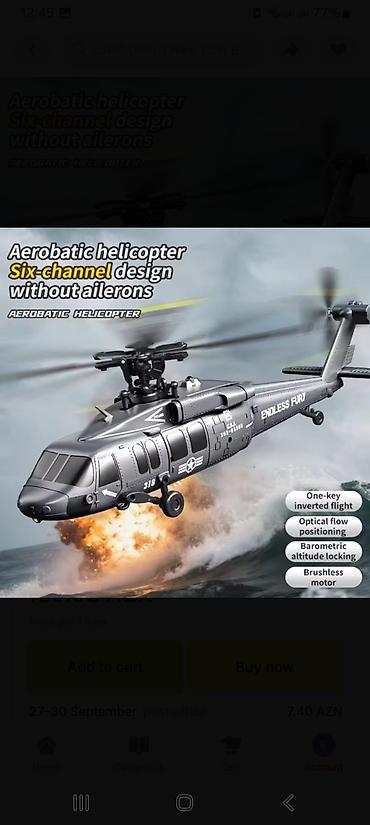 oyuncaq kompüter: 6 kanallı aerobatik RC helikopter - Realistik hərbi dizayn, “ENDLESS — 4