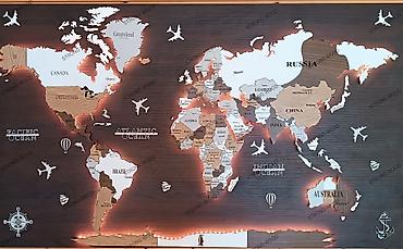 Ostali kućni dekor: Led mapa sveta 250×150 cm 3D sa podlogom Istražite lepotu dekorativne — 7