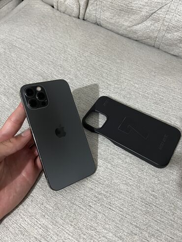 айфон 12 китай: IPhone 12 Pro, Колдонулган, 256 ГБ, Кара, Коргоочу айнек, Каптама, 76 %