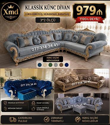 Masa və oturacaq dəstləri: Masa və 6 stul dəsti – Xmd • Komplekt: 1 yemək masası + 6 ədəd stul — 99