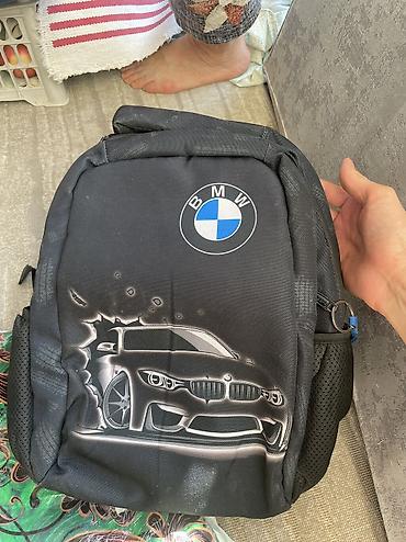 сумки для авто: Рюкзак с принтом BMW - Цвет: черный, фронтальный принт автомобиля BMW — 1