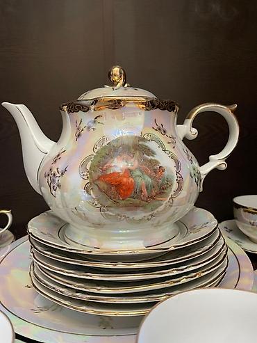 Qab-qacaq və mətbəx ləvazimatları: Çay dəsti, rəng - Qızılı, 6 nəfərlik, Almaniya — 2
