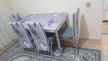 Mətbəx üçün, Yeni, Açılan, Dördbucaq masa, 4 stul