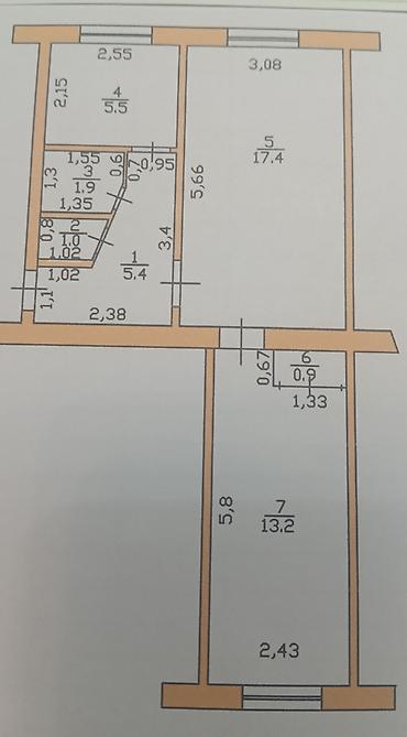 Продажа квартир: 2 комнаты, 45 м², Индивидуалка, 1 этаж, Старый ремонт — 3