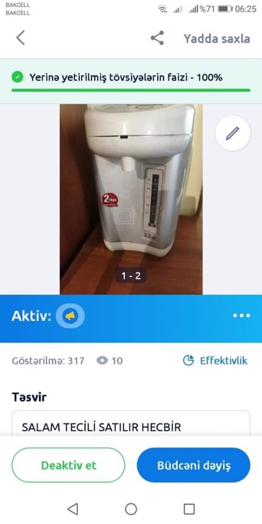 Digər: TECİLİ SATILIR TOKNAN İŞDEYİR SU TÖKÜB QAYNADIB CAY İCMEY OLUR HECBİR