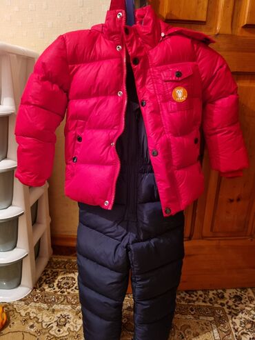 детский комбинезон для новорожденных: Зимняя детская куртка комбинезон, новый размер 98-104 (на 3-4