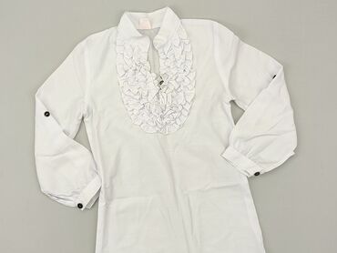 biała koszula dziewczęca 128: Blouse, 7 years, 116-122 cm, condition - Good