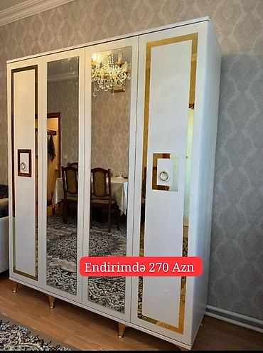 mebillər: Yeni, 3 qapılı, Güzgülü, Bej, Açılan, Düz dolab — 2