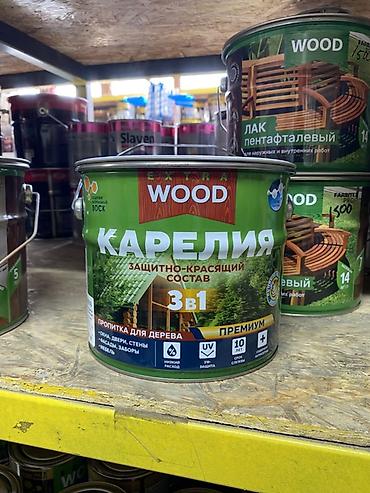 Жыгач үчүн сиңдиргич: Защитно-красящий состав для дерева Karelia 3 в 1 (Premium), линейка — 1