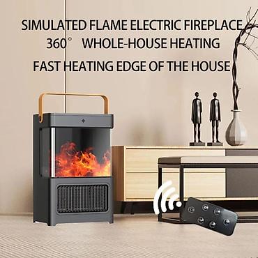 istilik radiatorlari: Elektrik kamin Simulyasiya edilmiş alov effekti: Məhsul real alov — 2
