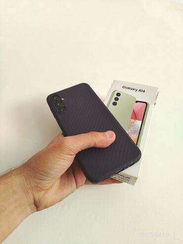 işlənmiş samsung telefonları: Samsung Galaxy A14, 128 GB, rəng - Yaşıl, Barmaq izi