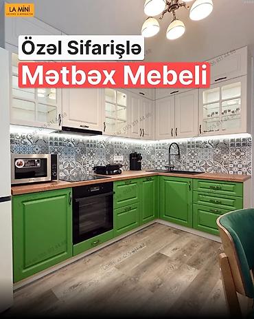yasil: Özəl sifarişlə mətbəx mebeli - Dizayn: L formalı planlama, klassik — 1