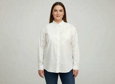 białe bluzki koszulowe z długim rękawem: Women`s shirt, size 2XL