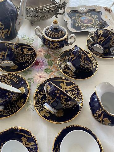 cay: Çay dəsti, rəng - Göy, Farfor, Almaniya — 3