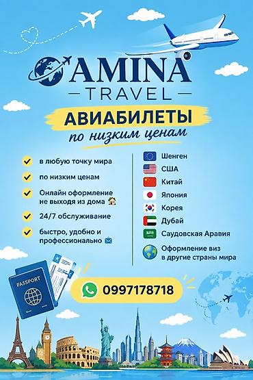 AMINA Travel — авиабилеты по низким ценам и оформление виз. Услуги: -