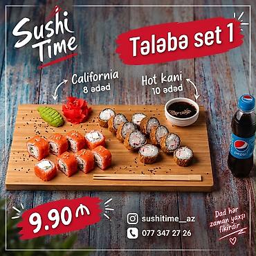 hediyye paketi: Sushi setləri 1) Summer Set – 34 ədəd - Tərkibi: Filadelfiya 8 — 3
