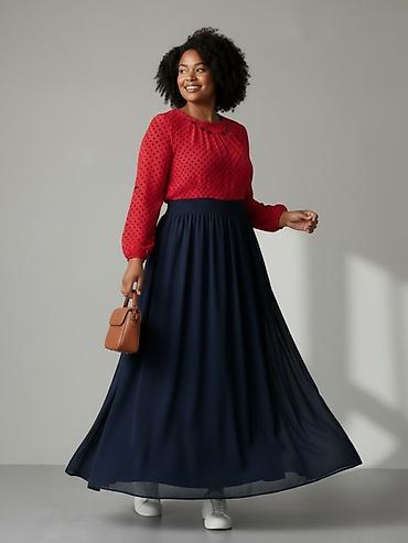 fendi cantalar: Iki rəngli maksi don - Stil: üst hissəsi qırmızı-qara xırda xallı — 1