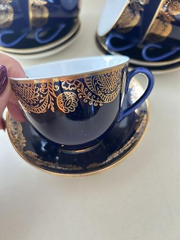dəm caydan: Çay dəsti, rəng - Mavi, Farfor, 6 nəfərlik — 2