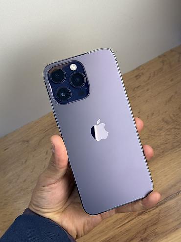 IPhone 14 Pro Max, Б/у, 128 ГБ, Deep Purple, Защитное стекло, Чехол, Кабель, 80 %
