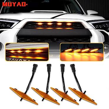 4runner: Toyota 4runner 15-22 решетка радиатора TRD с диодными желтыми ходовыми — 6