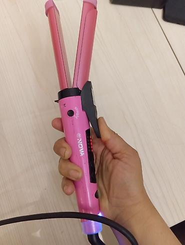 plastilin lovhesi: NOVA saç düzləndirici və burqı 2-si 1-də - Rəng: çəhrayı - İstilik — 1