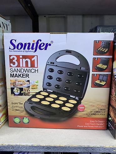 Вафельницы: Сэндвичница Sonifer 3 in 1 (модель SF-6063) - Мощность: 750 Вт - 3 — 1