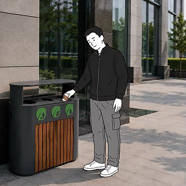 коробки прием: Артикул: СЗ0048W3 Название: Урна уличная усиленная 3 секции сталь 1,2 — 1