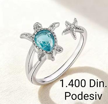 stradivarius s: Elegantni posrebreni podesivi prsten od hirurskog čelika sa žigom — 3