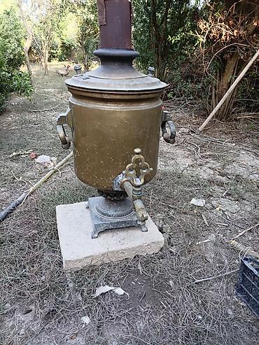 бак для воды 1000 литров: Vintage mis qablar dəsti - Mis samovar: Klassik silindrik gövdə — 5