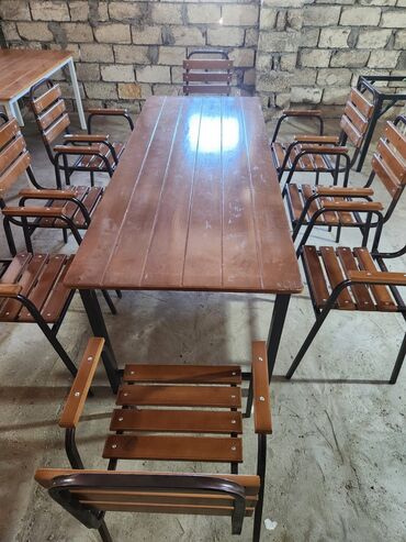Bağ, çöl masa və oturacaq dəstləri: Yeni, Dördbucaq masa, 4 stul, Açılmayan, Stullar ilə, Taxta, Azərbaycan — 11