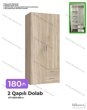 Mebel: 2 qapılı geyim dolabı Ölçü: 47×200×90 sm Material: 18 mm laminat — 1