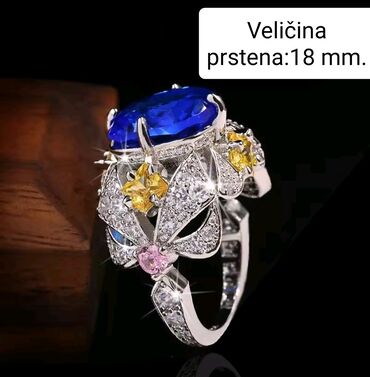 srebrni lanac sa krstom: Ženski prsten, Materijal: Cirkon