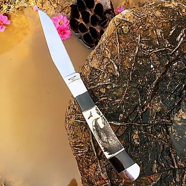 карманный нож: Складной нож Watchman Bone рукоять латунь кость Описание — 3
