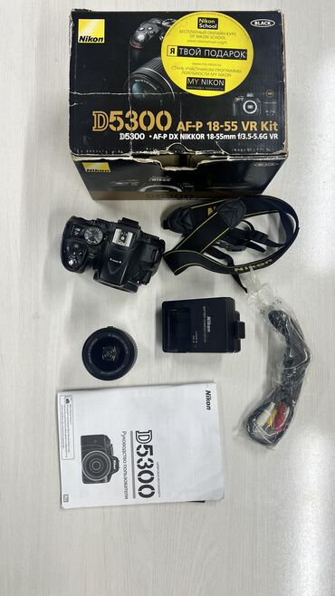 видеокамера б у: Фотоаппарат Nikon d5300 Сатылат зарядник обьектив коробка документи